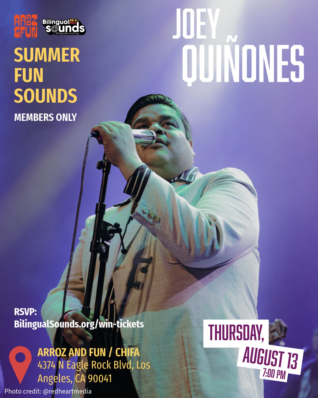 MEMBERS ONLY: Joey Quinones at Arroz and Fun on Thursday, August 13